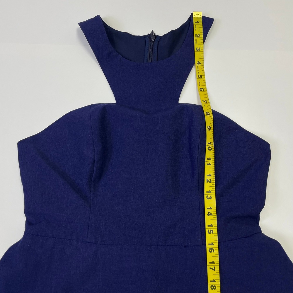 NWT Keepsake The Label Halter Navy Blue FitFlare Ruffle Mini Dress M Bridesmaid - Picture 14 of 16